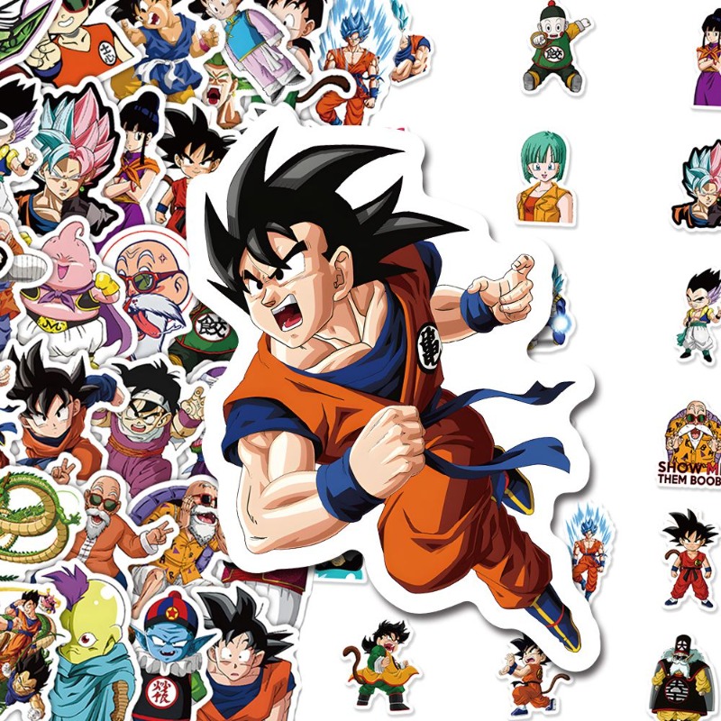 Model Kit Dragon Ball - 60 قطعة من ملصقات أنمي دراغون